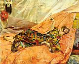 Georges Antoine Rochegrosse A Portrait of Sarah Bernhardt, reclining in a chinois interior painting